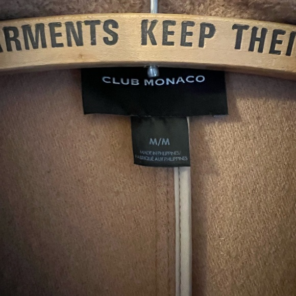 Club Monaco Camel Wool Belted Trench Coat - Picture 2 of 6